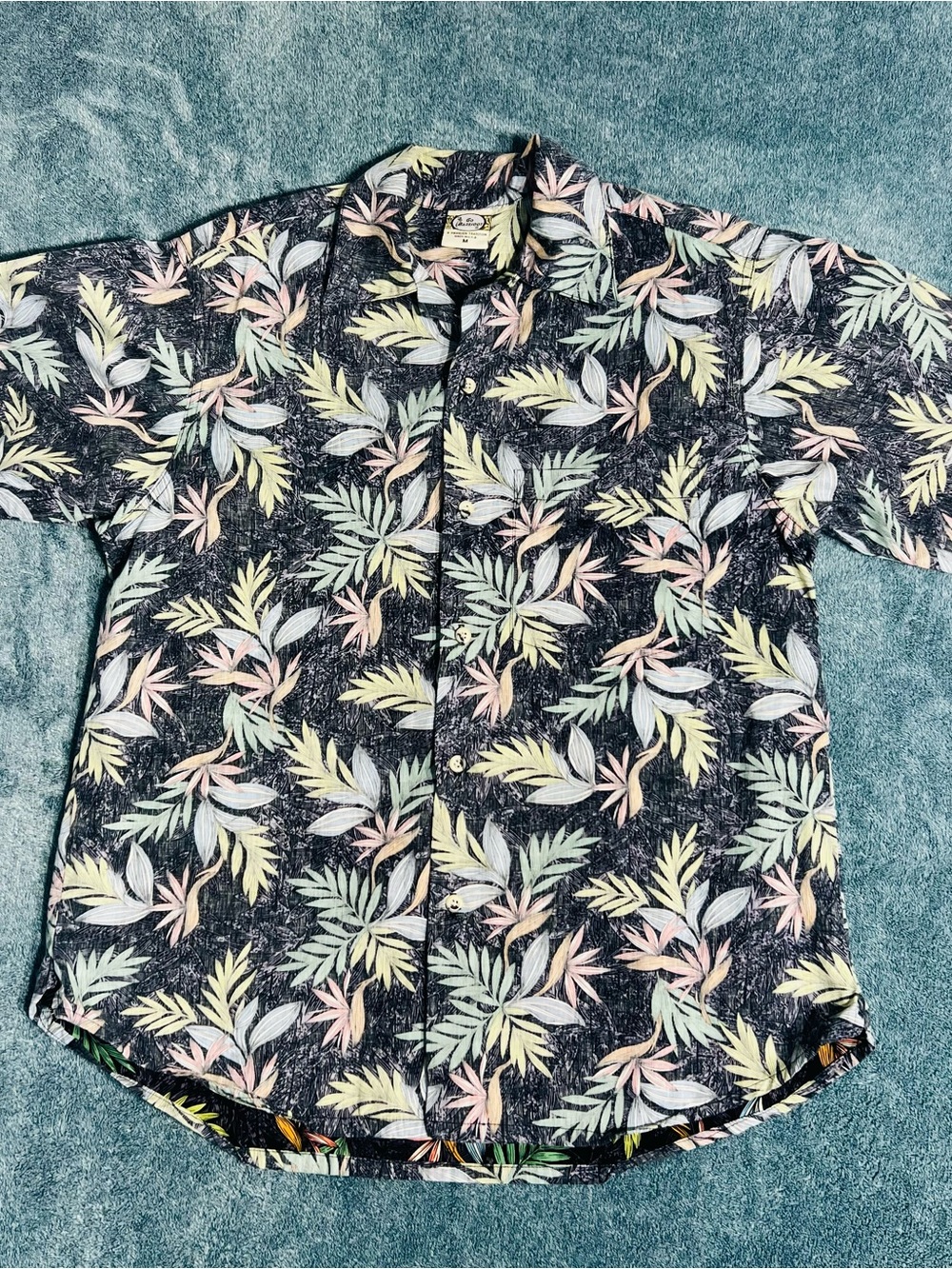 Vintage Go Barefoot USA Made Reverse Print Hawaiian Shirt M